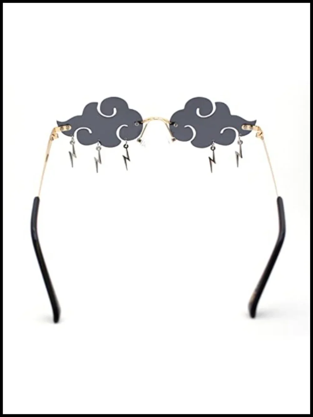 Rimless Cloud Shape Lightning Bolt Tassel Fashion Sunglasses UV400